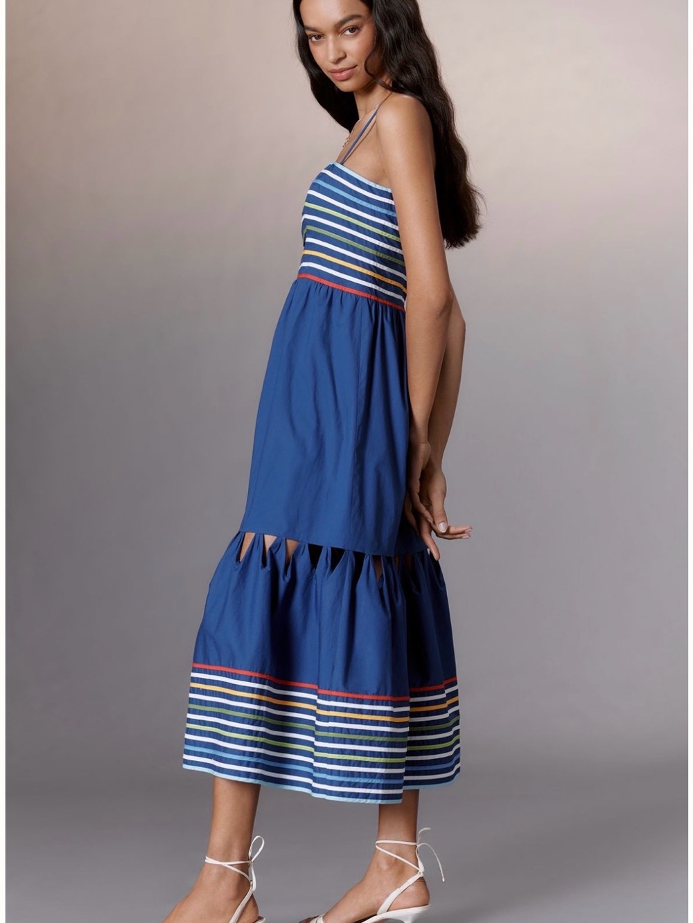 NWT Farm Rio Tiered Cotton Midi Dress - Picture 3 of 4